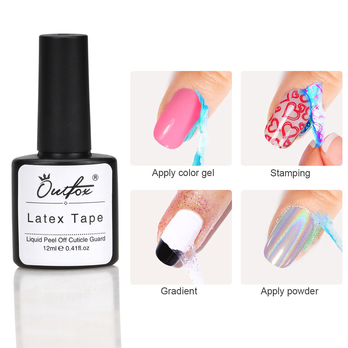 Peel Off Base Coat - Жидкий латексный клей-пленка для ногтей 12