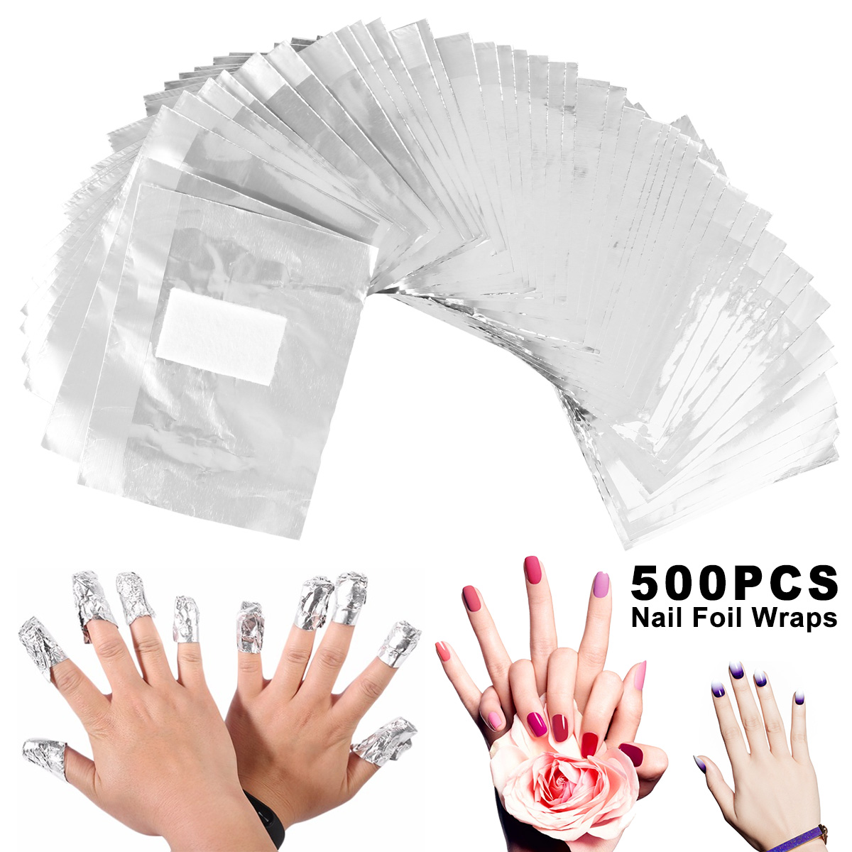 Nail Art Remove - 500/1000 шт., алюминиевая фольга, гель для
